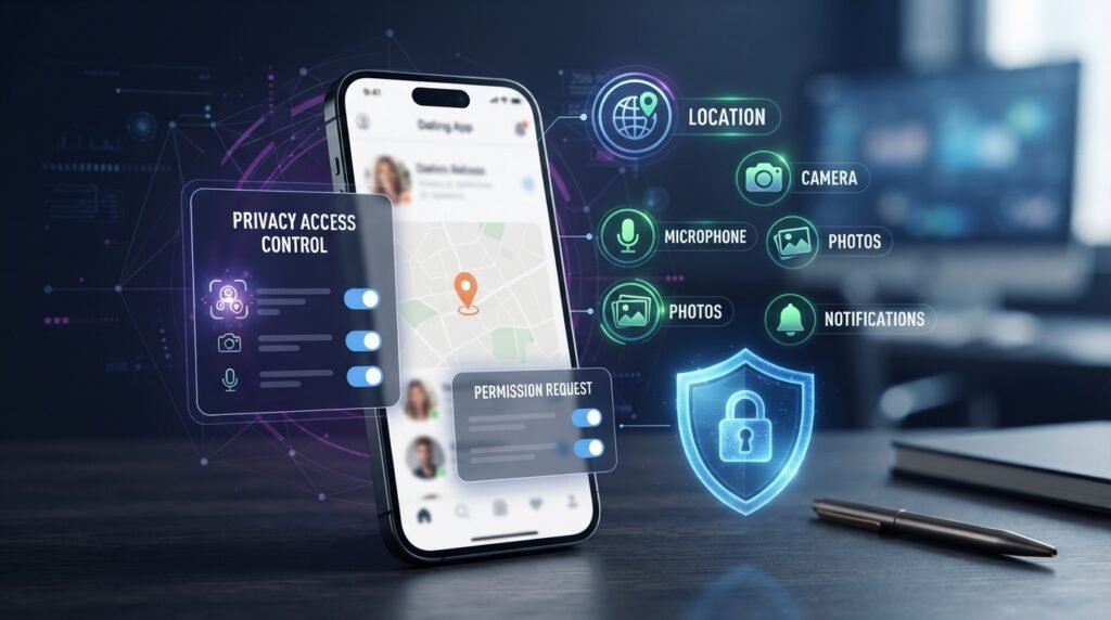 Dating app location tracking and privacy permissions