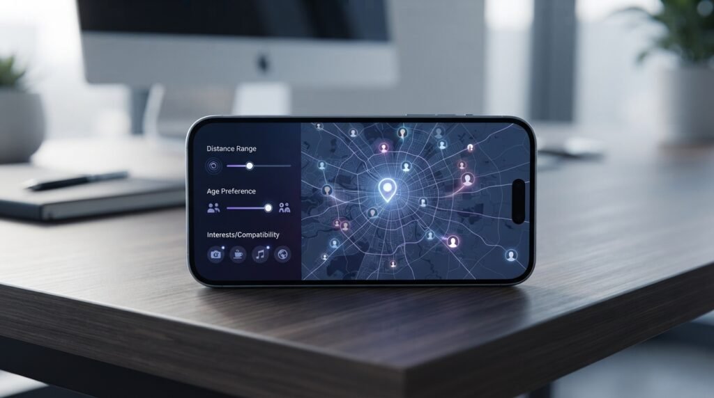 Dating app location and distance preferences affecting matches