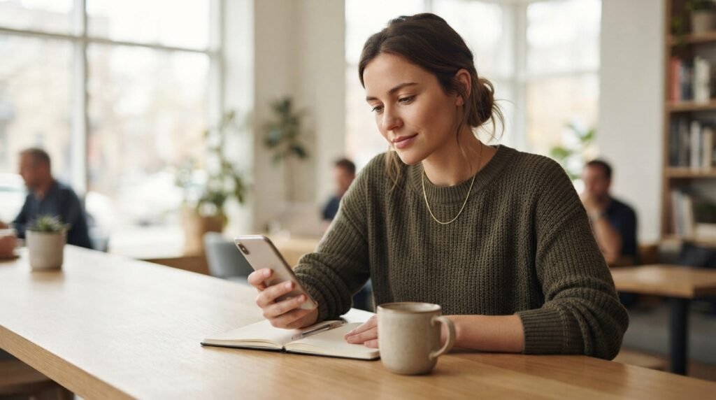 Person starting a respectful conversation on a dating app