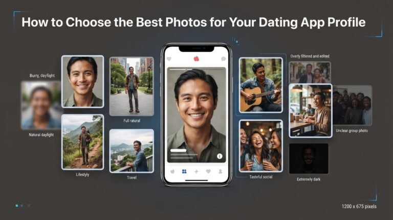 Choosing clear recent and authentic photos for a dating app profile