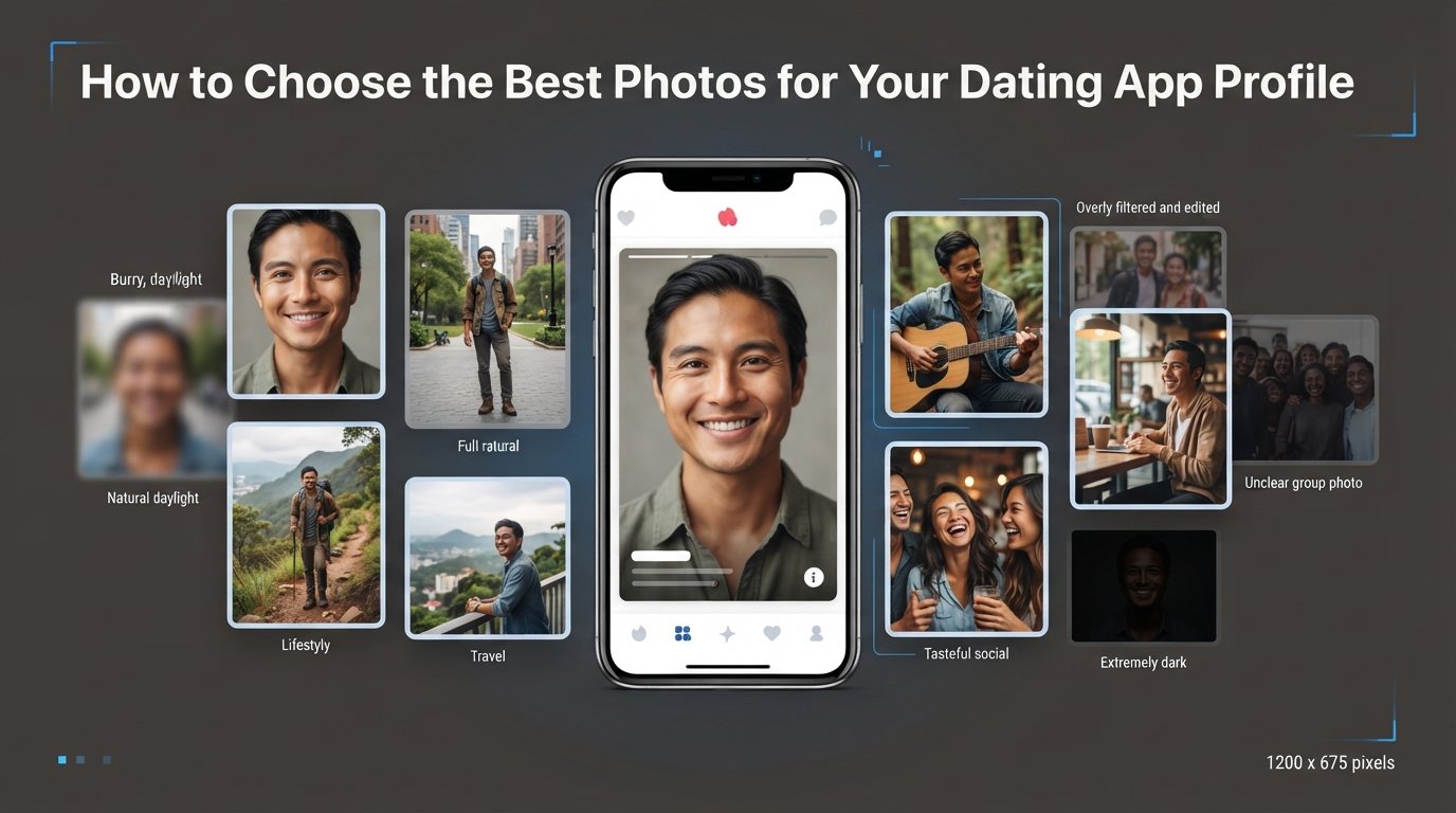 Choosing clear recent and authentic photos for a dating app profile